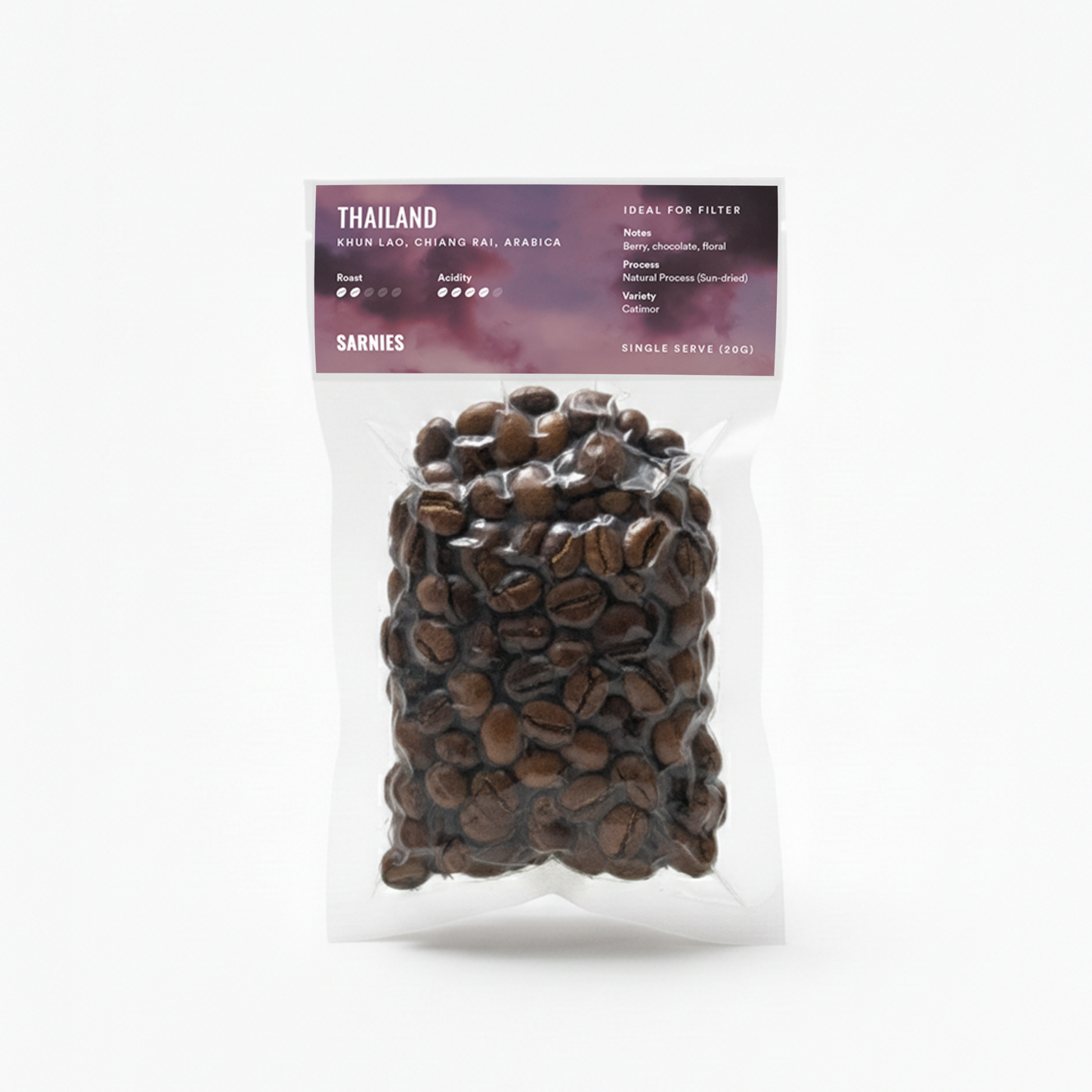 Sarnies Discovery Coffee Beans Set – 5 x 20g + Free Sarnies Drawstring Pouch Bag